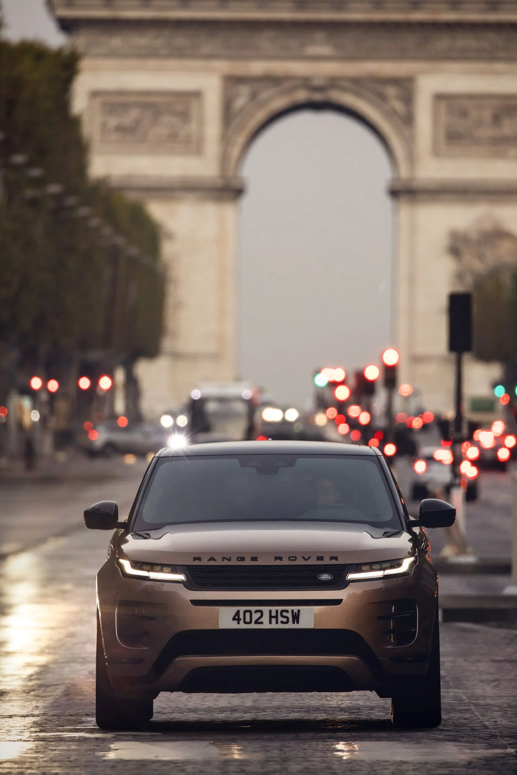 Range Rover Evoque with Arc De Triomphe in the background